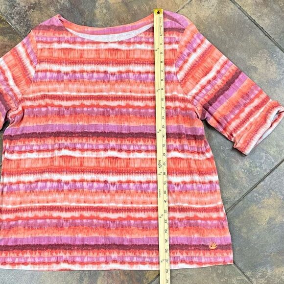 Gloria Vanderbilt Women’s Striped 3/4 Cuffed Sleeve Top 2X - Picture 5 of 10